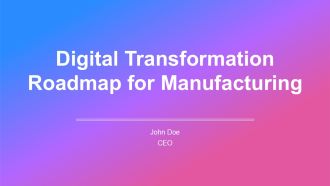 Digital Transformation Roadmap For Manufacturing PPT PowerPoint AT