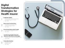 Digital transformation strategies for health insurer