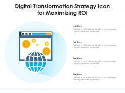 Digital transformation strategy icon for maximizing roi