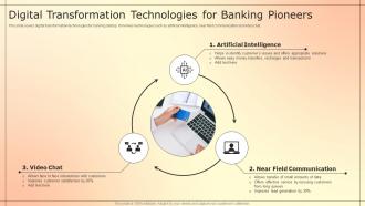 Digital Transformation Technologies For Banking Pioneers