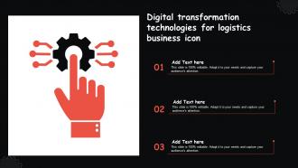 Digital Transformation Technologies For Logistics Business Icon