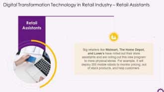 Digital Transformation Technology In Retail Industry Training Ppt