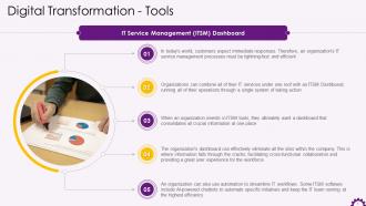 Digital Transformation Tool IT Service Management Dashboard Training Ppt