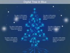 Digital tree in blue