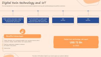 Digital Twin Technology And IOT IOT Use Cases In Manufacturing Ppt Diagrams