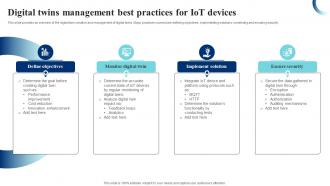 Digital Twins Management Best Practices For IoT Devices IoT Digital Twin Technology IOT SS