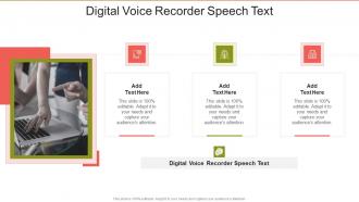Digital Voice Recorder Speech Text In Powerpoint And Google Slides Cpb