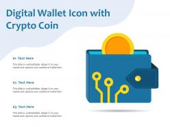 Digital wallet icon with crypto coin