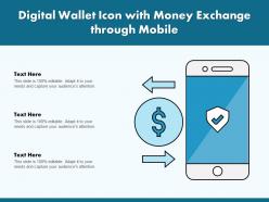 Digital Wallet Icon With Money Exchange Through Mobile