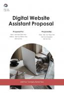 Digital website assistant proposal sample document report doc pdf ppt