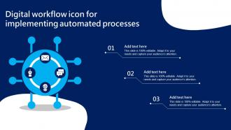 Digital Workflow Icon For Implementing Automated Processes