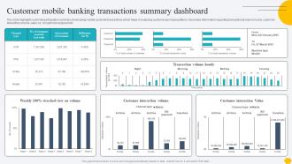 Digitalising Customer Onboarding Customer Mobile Banking Transactions Summary Dashboard