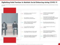Digitalizing hotel premises to maintain social distancing during covid 19 interaction ppt slides