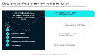Digitalizing Workflows To Transform Healthcare Technology Stack To Improve Medical DT SS V
