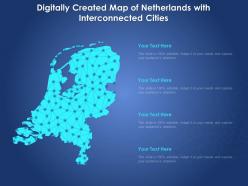 Digitally created map of netherlands with interconnected cities