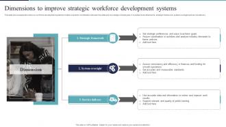 Dimensions To Improve Strategic Workforce Development Systems