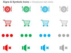 Dinner shopping no sound process ppt icons graphics