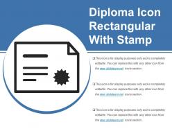 Diploma icon rectangular with stamp