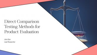 Direct Comparison Testing Methods For Product Evaluation PPT PowerPoint AT