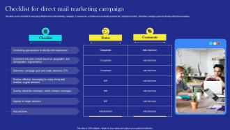 Direct Mail Marketing Strategies Checklist For Direct Mail Marketing Campaign