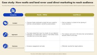 Direct Marketing To Build Strong Case Study How Nestle And Land Rover Used Direct Marketing