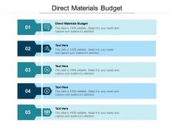 Direct materials budget ppt powerpoint presentation gallery grid cpb