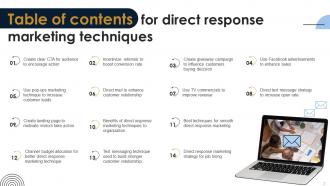 Direct Response Marketing Techniques Powerpoint Ppt Template Bundles MKT MM Adaptable Content Ready