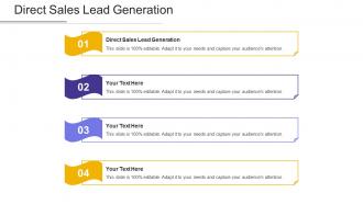 Direct sales lead generation ppt powerpoint presentation gallery guide cpb