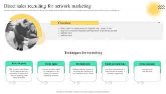 Direct Sales Recruiting For Network Marketing Strategies To Build Multi Level Marketing MKT SS V