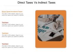 Direct taxes vs indirect taxes ppt powerpoint presentation show backgrounds cpb