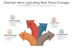 Direction arrow indicating work place changes