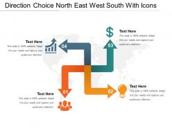 Direction choice north east west south with icons