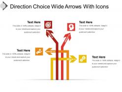 Direction choice wide arrows with icons