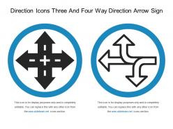 Direction icons three and four way direction arrow sign