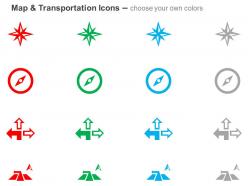 Direction navigator compass different path locations ppt icons graphics