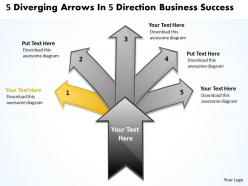 Direction new business powerpoint presentation success arrows chart software templates