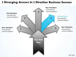 Direction new business powerpoint presentation success arrows chart software templates