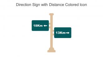 Direction Sign With Distance Colored Icon In Powerpoint Pptx Png And Editable Eps Format