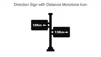 Direction Sign With Distance Monotone Icon In Powerpoint Pptx Png And Editable Eps Format