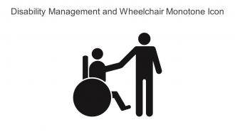 Disability Management And Wheelchair Monotone Icon In Powerpoint Pptx Png And Editable Eps Format
