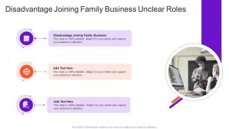 Disadvantage Joining Family Business Unclear Roles In Powerpoint And Google Slides Cpb
