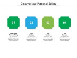 Disadvantage personal selling ppt powerpoint presentation show ideas cpb