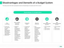 Disadvantages And Demerits Of A Budget System Ppt Infographics Clipart