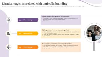 Disadvantages Associated With Umbrella Branding Product Corporate And Umbrella Branding