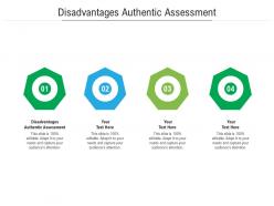 Disadvantages authentic assessment ppt powerpoint presentation layouts picture cpb