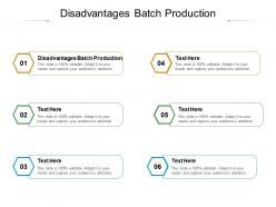Disadvantages batch production ppt powerpoint presentation infographics examples cpb
