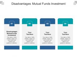 Disadvantages mutual funds investment ppt powerpoint presentation infographics cpb
