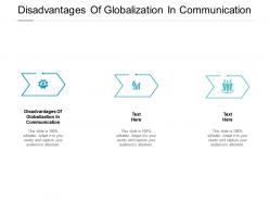 Disadvantages of globalization in communication ppt powerpoint presentation professional cpb