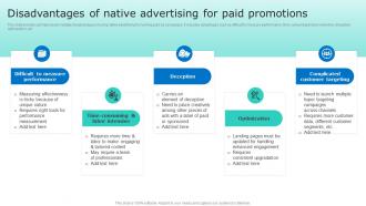 Disadvantages Of Native Advertising For Paid Promotions Driving Sales Revenue MKT SS V