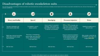 Disadvantages Of Robotic Exoskeleton Suits Exoskeleton IT Ppt Template